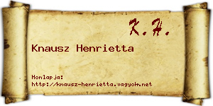 Knausz Henrietta névjegykártya